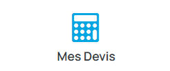 Accès à la rubrique mes devis