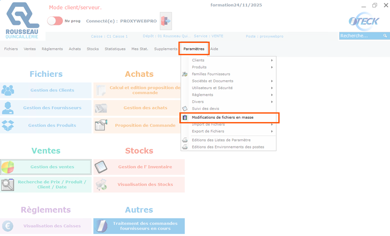modifications de fichiers en masse