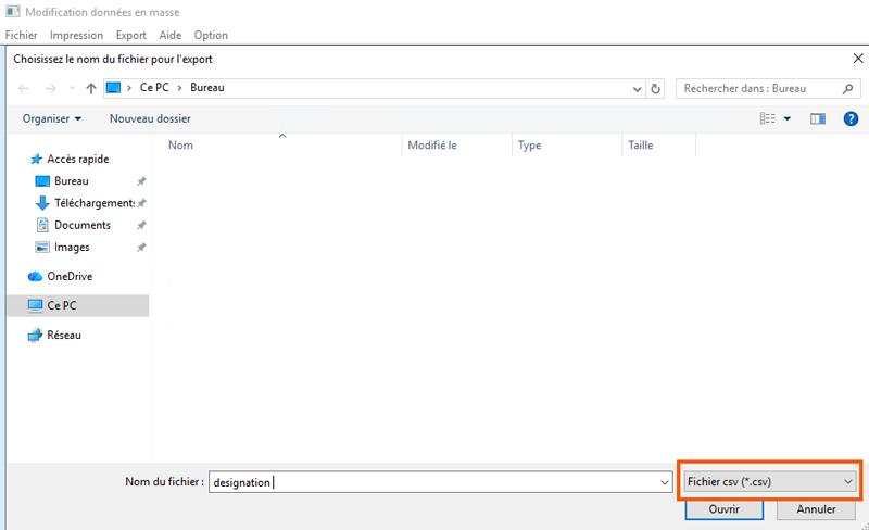 Export .csv