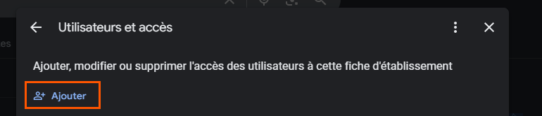 Ajouter utilisateur GMB