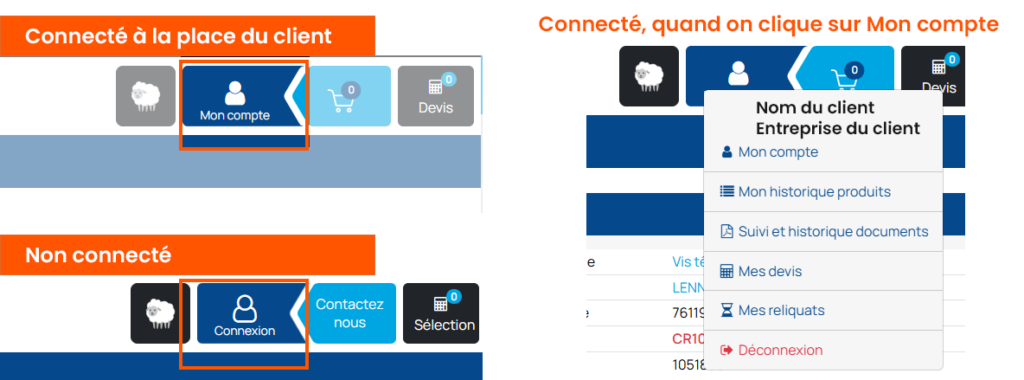 Connexion client