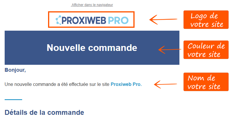 Exemple mail transactionnel à destination du site