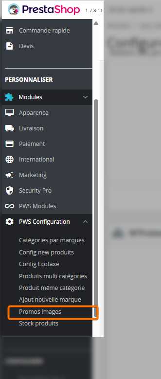 Ajout picto depuis prestashop